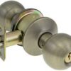 US LOCK 2010 SERIES ENTRY KNOBSET 2-3/8" BACKSET BALL KNOB SC1 ANTIQUE BRASS